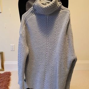 MAJE Size 2 Baby Blue TurtleNeck Oversized Sweater